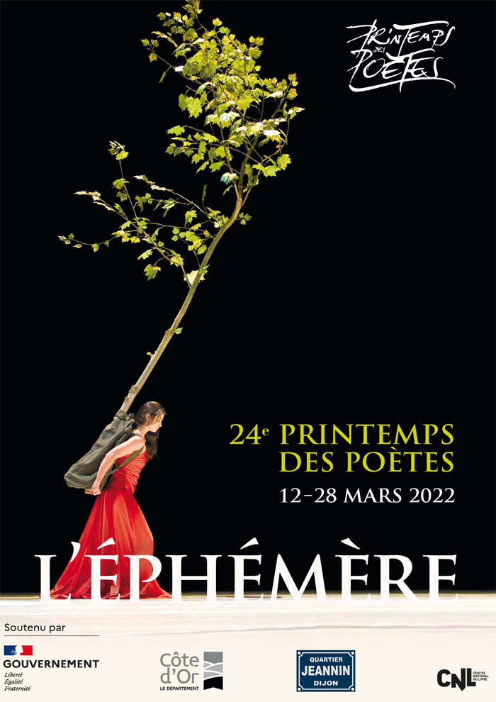 Affiche Printemps des Poètes 2022 "l'éphémère"